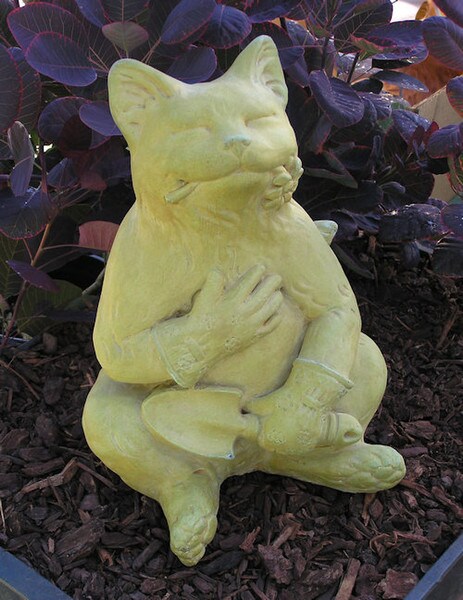Cat Lover and Garden Statue Sculpture Whimsical American Gardeners